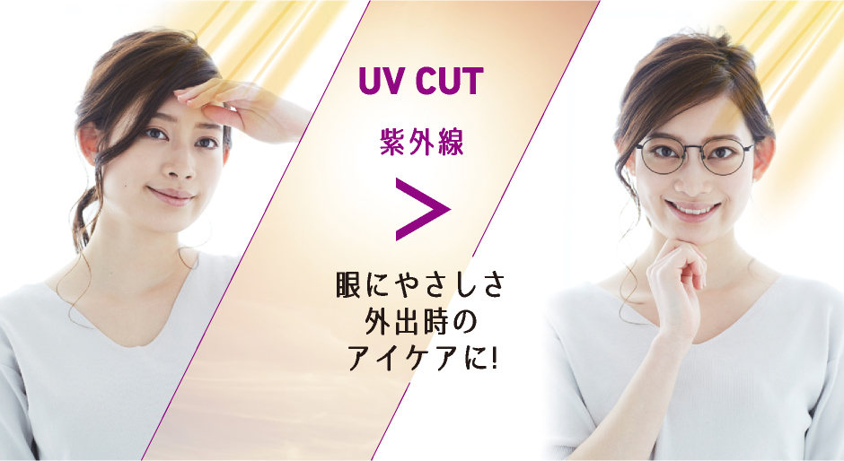 紫外線 眼への刺激をカット! ブルーライト 眼への負担を軽減!